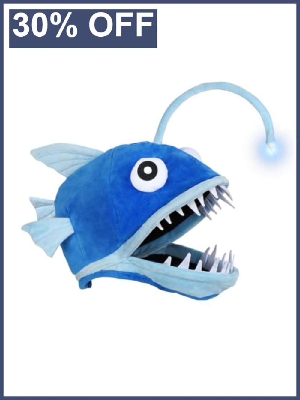 Light Up Angler Fish Costume Hat Plush Novelty Party Cosplay Cap